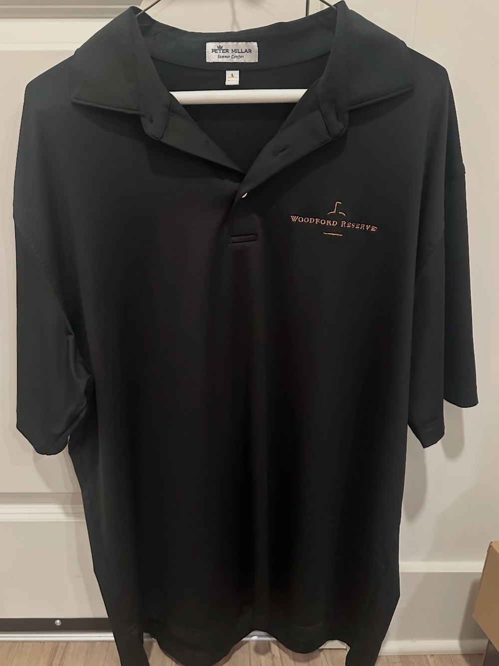 PRE-OWNED PETER MILAR WOODFORD RESERVE POLO- BLACK - LARGE